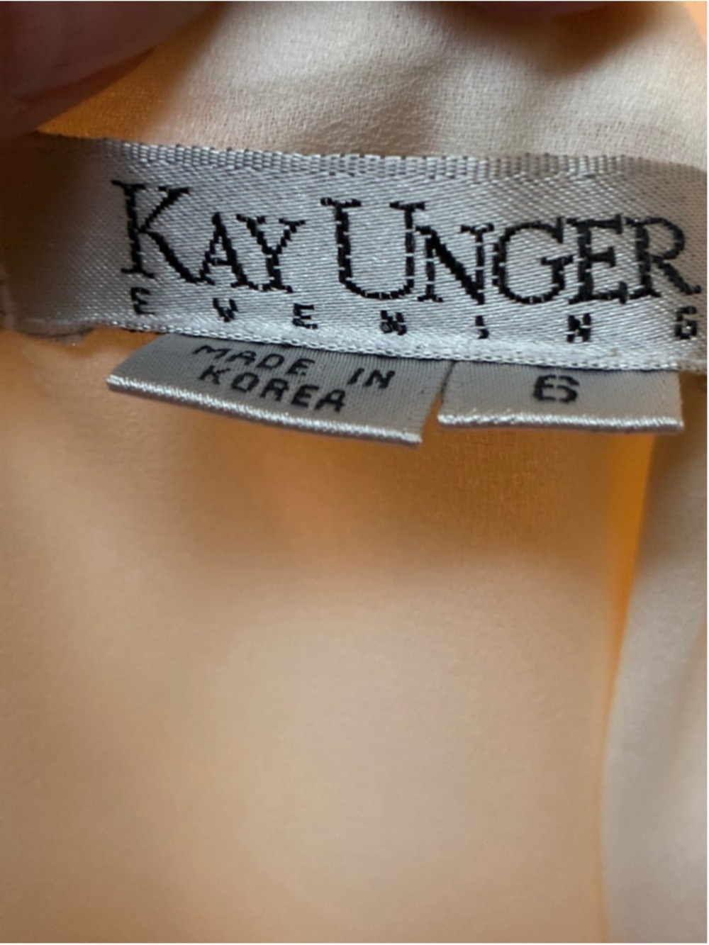 Women's Kay Unger Beige Tiered Cocktail Dress Size 6 - Picture 5 of 5